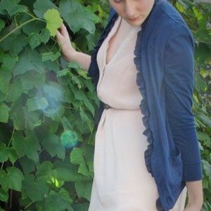 Romy Navy Ruffled Cardigan
